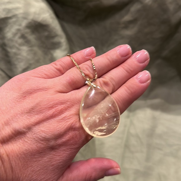 LEMON QUARTZ PENDANT IN GOLD TONE STERLING SILVER 68.90CTS - Picture 5 of 6